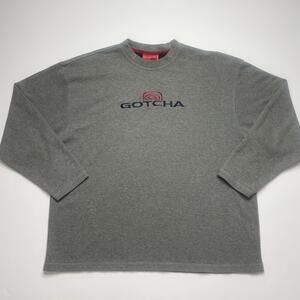 Vintage Gotcha Skate Streetwear Sweater Mens XL Thermal Shirt 90s Grunge Ribbed